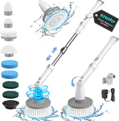 Electric Spin Scrubber Kh8, Upgrade Cordless Shower Scrubber 8 Replacement Head,
