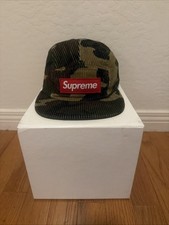 Supreme Camo Corduroy Camp Cap Woodland FW19 Box Logo Made in USA Hat