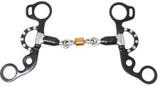 Short Shank Sweet Iron Dog Bone Snaffle w/ Copper Roller Horse Bit 35656C