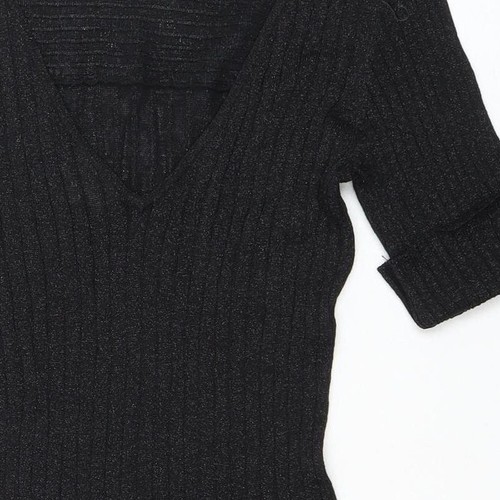 Karen Millen Women's Black V-Neck Dress Size 2 - Picture 7 of 12