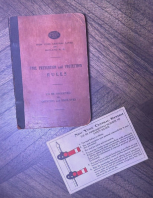 1926 New York Central Lines & Rutland RR Fire Prevention & Protection Rules Book