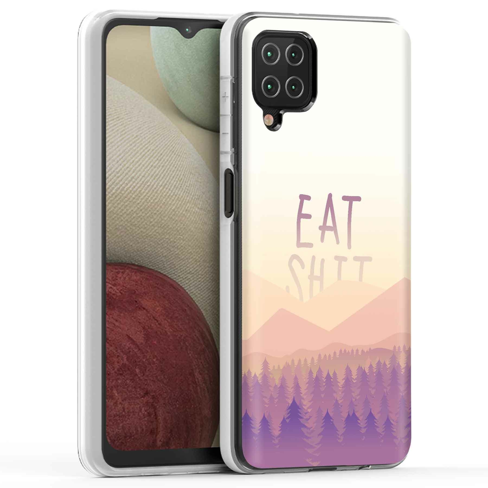 Shockproof Samsung Galaxy A12 Case with Eat Shit Mountain Design - USA Made  