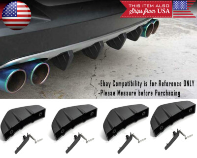 4 Pcs Universal Rear Bumper Valance Extension Diffuser Shark Fins For VW Audi