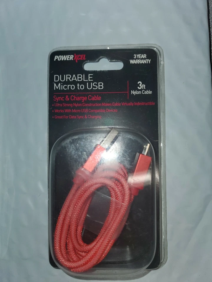 PowerXcel 3ft MicroUSB Durable Smartphone,Tablet Charging & Data Sync Cable - Image 2 of 4