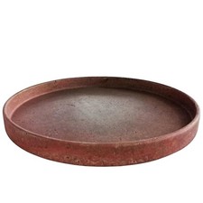 Piatto Centrotavola Decorativo in Travertino Rosso Red Travertine Plate Ø 40cm