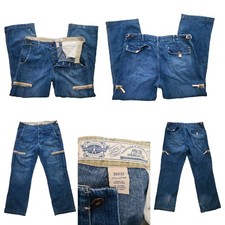 VTG American Rag Vintage Original cargo multiple zipper side pockets Denim Blue
