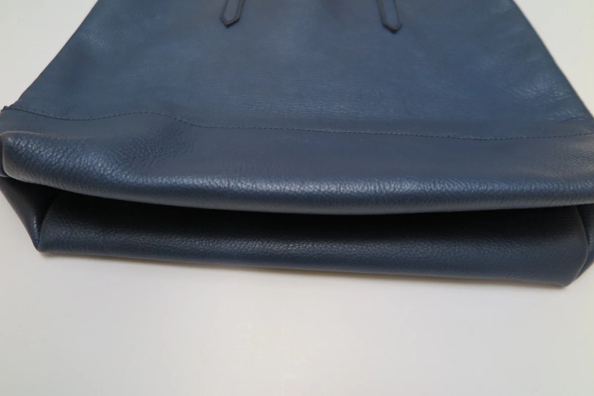 J Crew Leather Navy Downing Large Shopper Tote Bag eBay