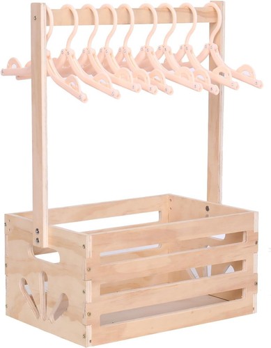 Wooden Baby Shower Crate Closet , Baby Storage nursery Crate Hamper with Handle