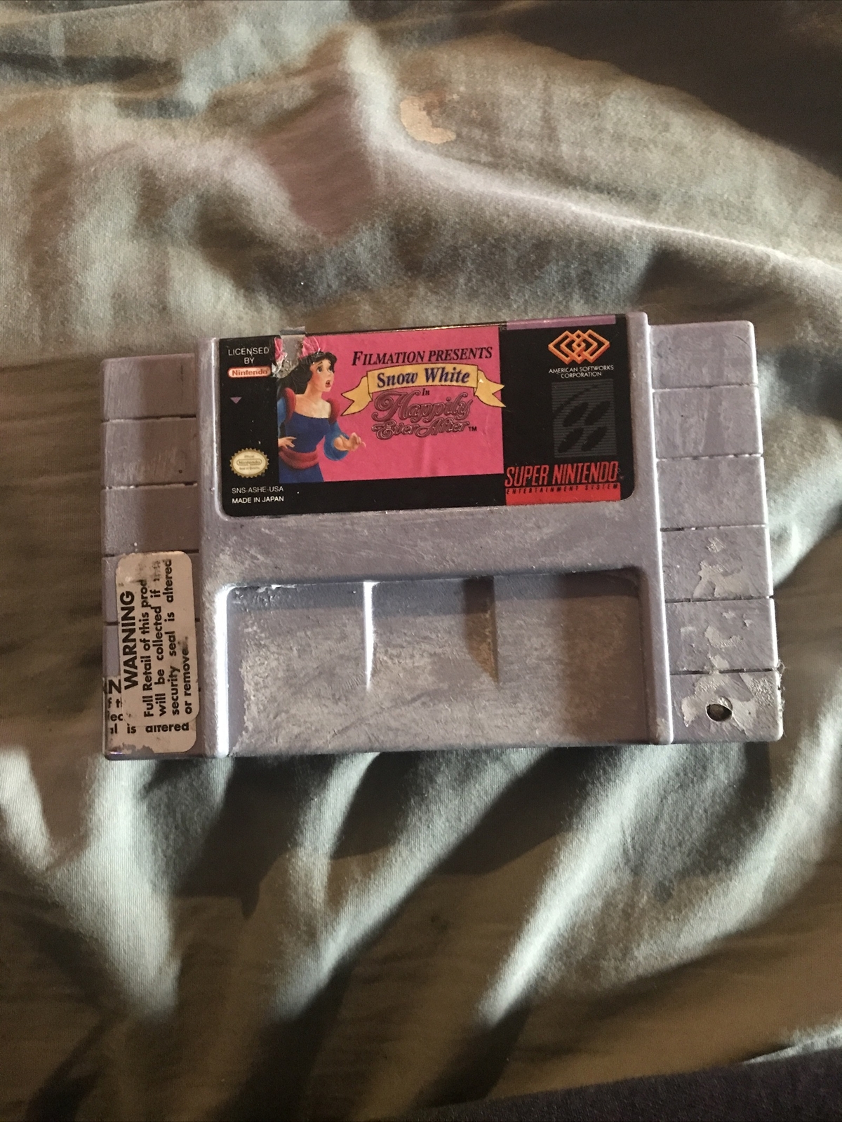 Snow White in Happily Ever After SNES Super Nintendo Game Tested RARE Filmation