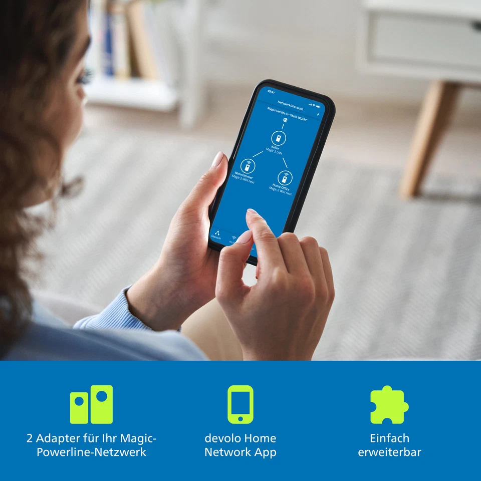 devolo Magic 2 WiFi 6 Powerline 2400 Mbps Mesh WLAN Verstärker 2x Adapter - Bild 3 von 4