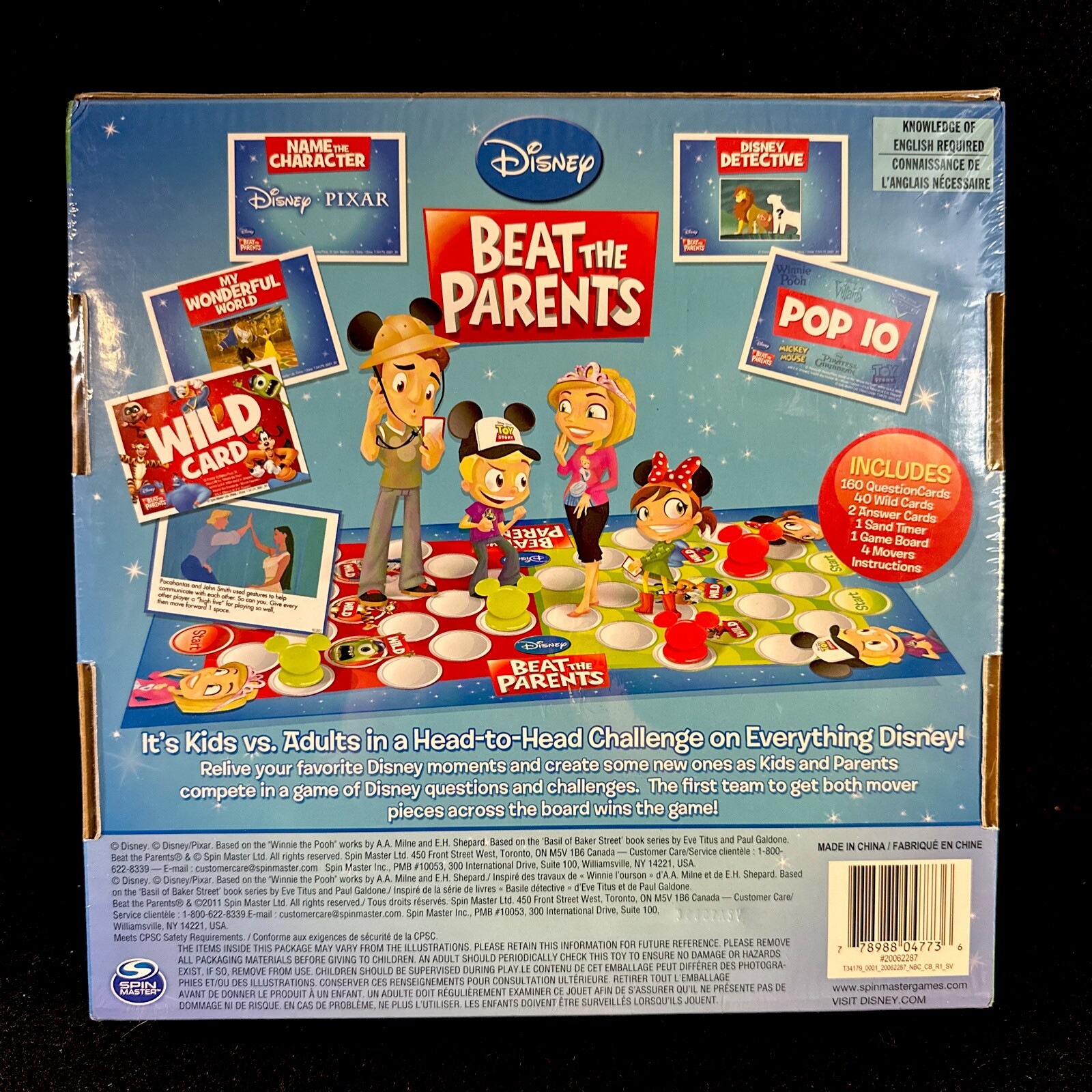 Disney 2011 BEAT THE PARENTS Board Game - Who Knows Disney Best? SEALED