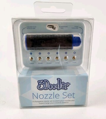3Doodler Nozzle Set 6 Unique Nozzles + Smoothing Tool + Storage New In Package