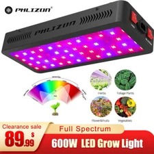 Phlizon 600W Hydroponics Indoor Plant Growing LED Light Full-Spectrum Grow Lamp