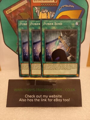 3 x SDCS-DE047 Power Bond Common 1. Auflage Mint YuGiOh Karte