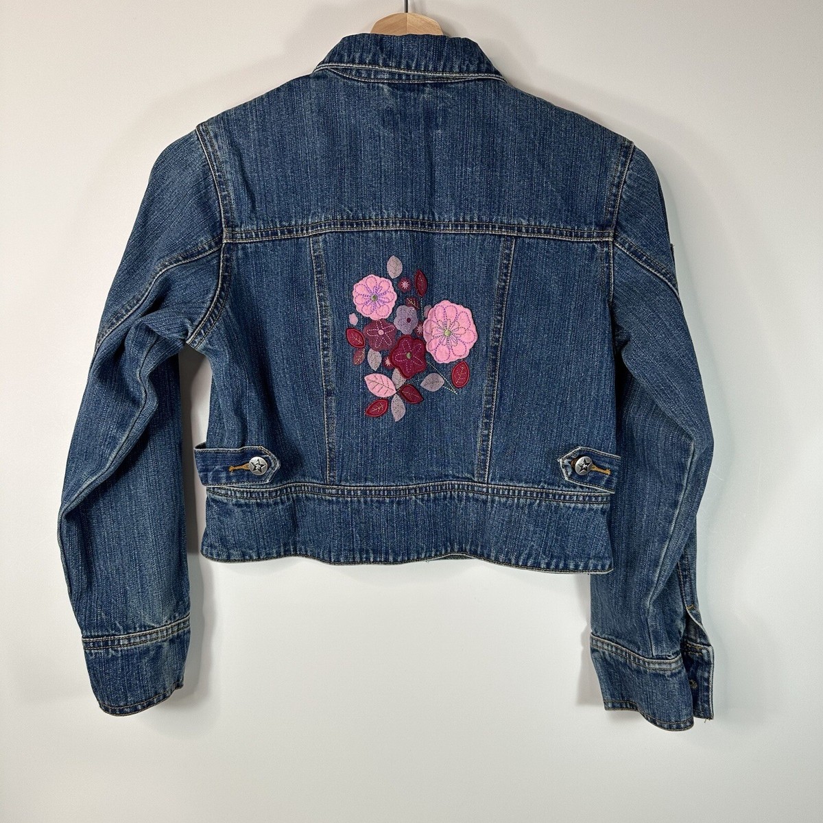 Jessica London Women's Plus Size Long Denim Jacket | Oversized Jean Jacket 30 W Medium Stonewash Braided Stripe Blue