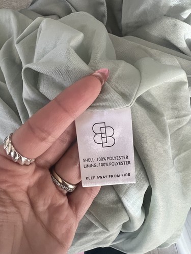 Baltic Born Dress Womens Large Sage Green Satin Long Sleeve Maxi Event Wedding - Picture 17 of 18