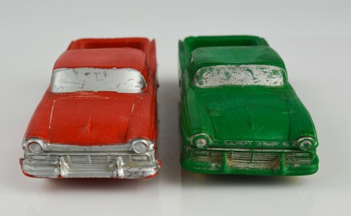 AUBURN HTF 1957 Ford Ranchero Pickup Toy Truck Rubber Vintage Vinyl Red Green - Picture 7 of 12