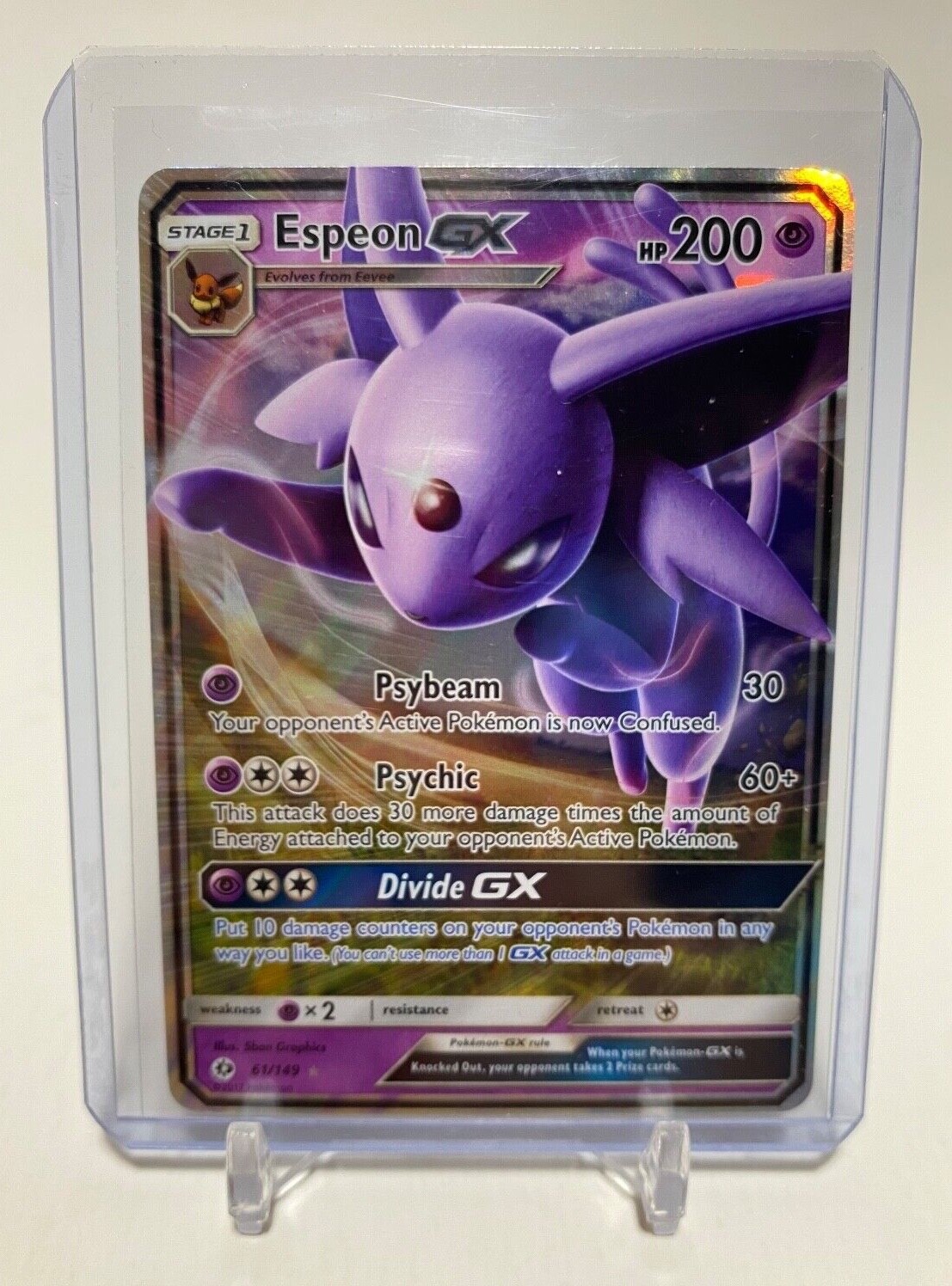 Pokémon TCG Espeon GX Sun & Moon Base Set 61/149 Holo Ultra Rare