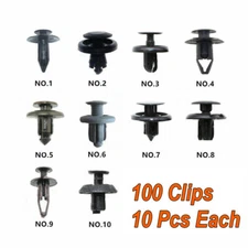100x Trunk Screw Rivet Set Car Bumper Fender Plastic Fastener Auto Clip Assorted