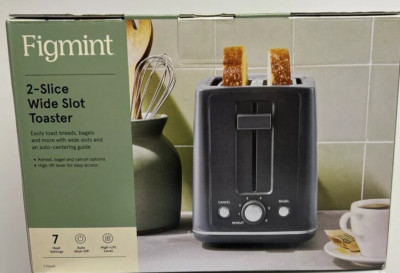 Figmint 2-Slice Wide Slot Toaster with Auto Shut-Off & High Lift Lever ...