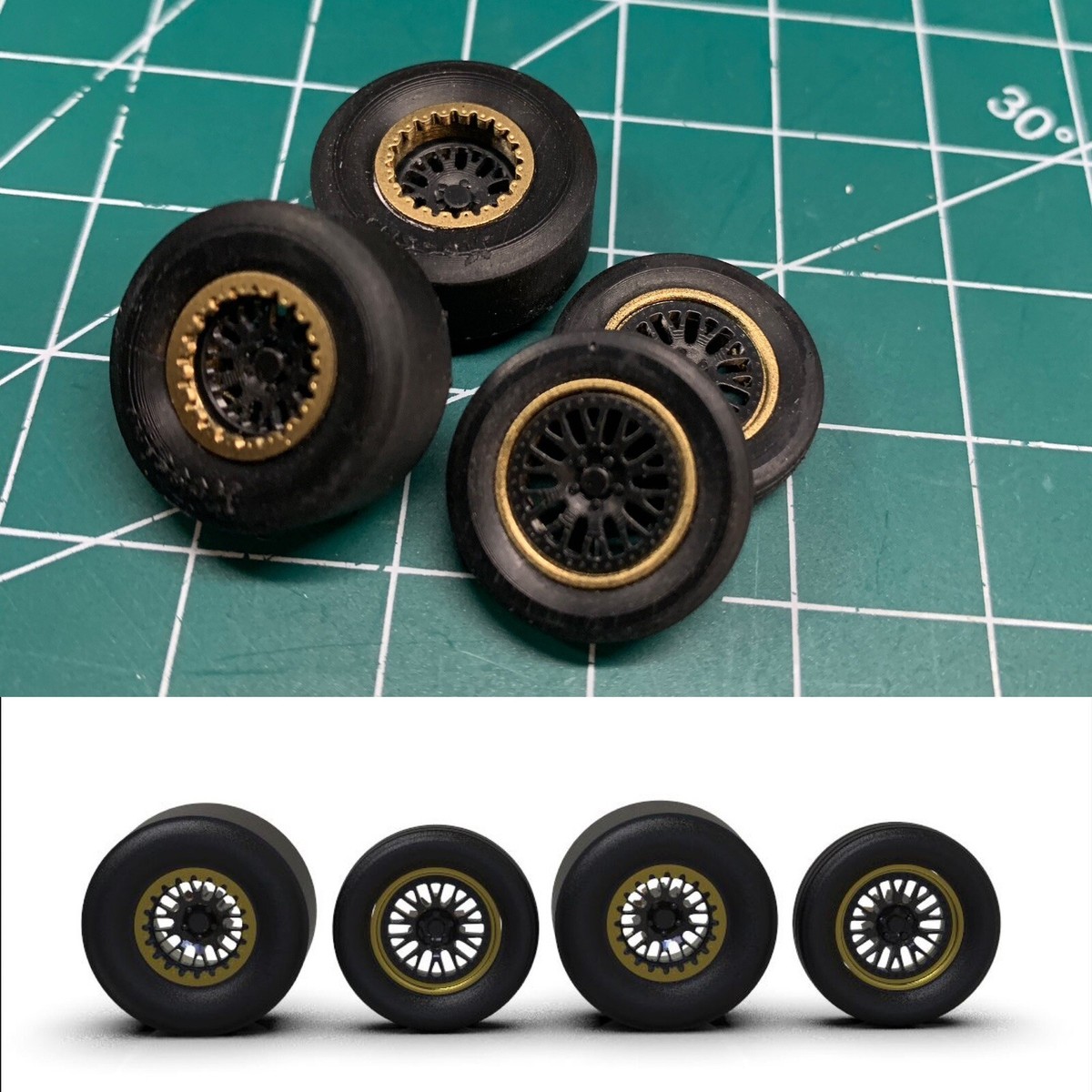 24セット 1:25 CCW Wheel And Tires. Gold Hoop With Black Centers. | eBay