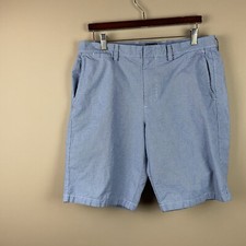 J Crew Club Shorts Mens 34 X 10.5 Blue White Check Cotton Chino