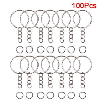 100pcs Keychain Keyring Split Jump Rings Loose Ring Mpib Tr Flo2-lk
