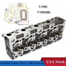 For Kubota Kubota V1902 Complete Cylinder Head WITH Valves and Full Gasket Set