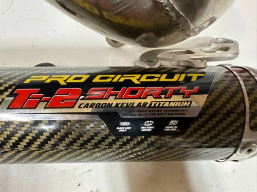2002 YZ250 Pro Circuit Ti-2 Shorty Carbon Fiber Titanium & Platinum Pipe SET - Picture 3 of 16
