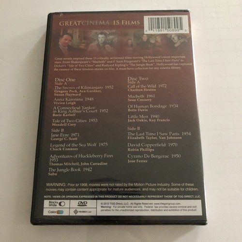 Great Cinema: 15 Films (DVD, 2009, 4-Disc Set) NEW/ SW - Imagen 2 de 8
