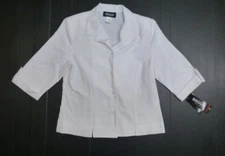 Briggs Button Down Shirt Womens 10 White Short Sleeves New With Tags