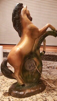Vintage Chalkware/Plaster Lanshire Movements Rearing Stallion