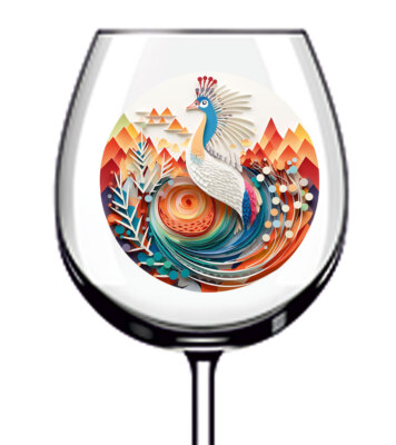 12x Pfau Schicht Papier Becher Weinglas Flasche Vinyl Aufkleber Abziehbilder s736