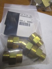 1/2" x 1/4" FPT Coupling Brass Pipe Fitting QTY 5