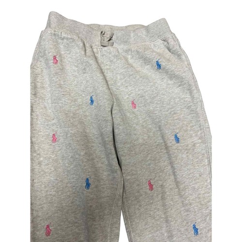 Polo Ralph Lauren Joggers Sweatpants Tan Beige Pony Player Motif Girl's XL 16 - Picture 2 of 7