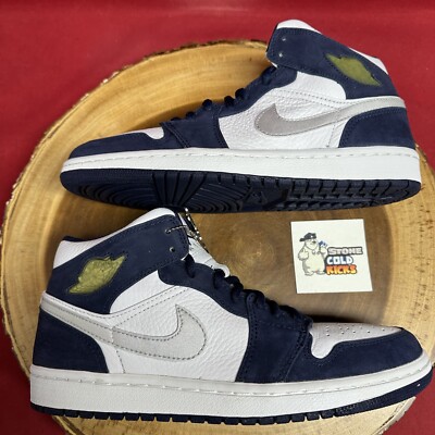 2001 Retro + Nike Air Jordan 1 Mid size 9 NAVY METALLIC Japan