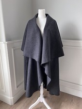 Liz Moody Vintage Cape Open Front Gray High Collar. Wool Cape Size Xl