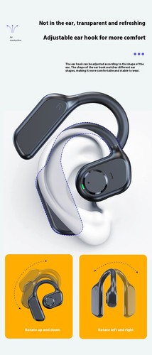 Sport Ohrclip Kopfhörer Bluetooth 5.3, OWS Open Ear Kopfhörer Kabellos Kopfhörer - Zdjęcie 10 z 24