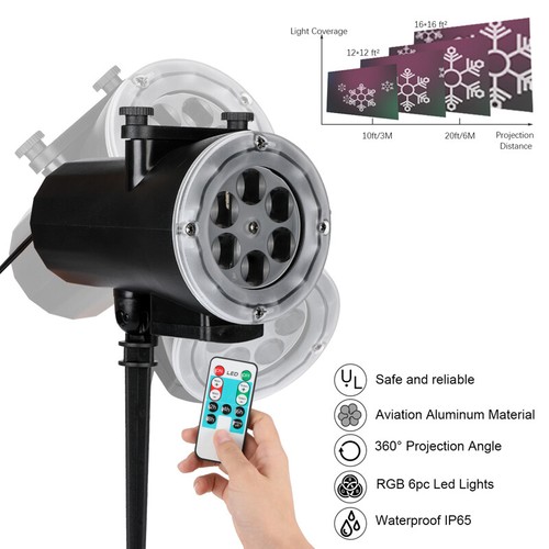 Christmas Snowflake Projector LED Moving Snowfall Laser Light Outdoor Landscape - Picture 14 of 48