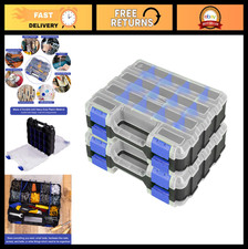 Small Parts Organizer Storage Box - Double-Sided 34 Compartments, Removable Divi
