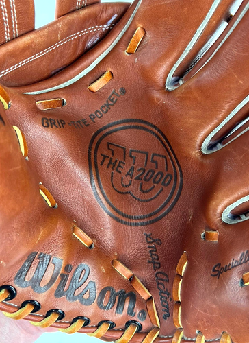 Guante de béisbol vintage Wilson RHT "The A2000" XXL Pro-Back cuero japonés duradero - Imagen 10 de 14