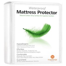 HOSPITOLOGY PRODUCTS Twin Mattress Protector Hypoallergenic Natural Cotton - ...