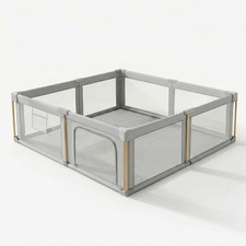Foldable Baby Play Pen with Mat for Newborn, Playard Fence for Toddler Kids