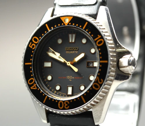 [Near MINT] Vintage SEIKO Divers 2625-0010 150M Black Dial Quartz Women`s Watch