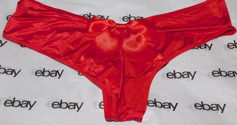 NEW Victoria's Secret Very Sexy Cheeky Panty Red Satin Large L Bow Back VS