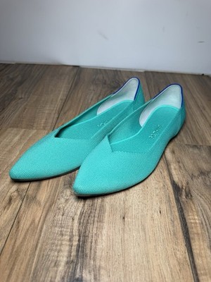 Rothy s The Point Women's Mojito Green Teal Slip-On Flats Size 9.5