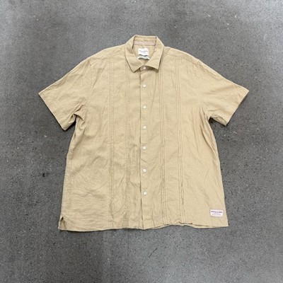 Scotch & Soda Men's Short Sleeve Woven Shirt Tan Size XL
