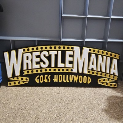 WWE Mattel WrestleMania 39 Goes Hollywood  2023 8 X 3 Logo Accessory