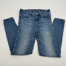 American Eagle Jeggings Denim Jeans Stretch Blue Wash Women's Size 00 Short
