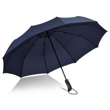 Automatic Black Umbrella Anti-UV Sun/Rain Windproof 3 Folding Compact Umbrella
